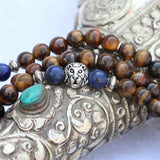Lion Bead Tiger Eye Stone Japa Mala