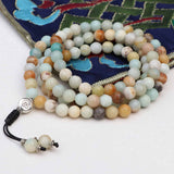 Hindu Om Amazonite Stone Japa Mala