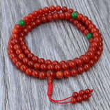 Carnelian Stone Yoga Mala With Jade Stone Spacer