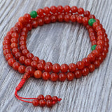 Carnelian Stone Yoga Mala With Jade Stone Spacer