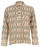 Nepal Fashion Om Print Yoga Kurta, Prayer Shirt - Top 100% Cotton Hippie Shirt for Men & Women