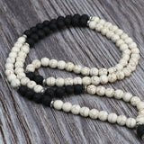 Howlite Stone Japa Mala With Lava Stone Spacer