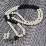 Howlite Stone Japa Mala With Lava Stone Spacer