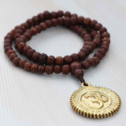 Hindu Om Rudraksha Bead Japa Mala