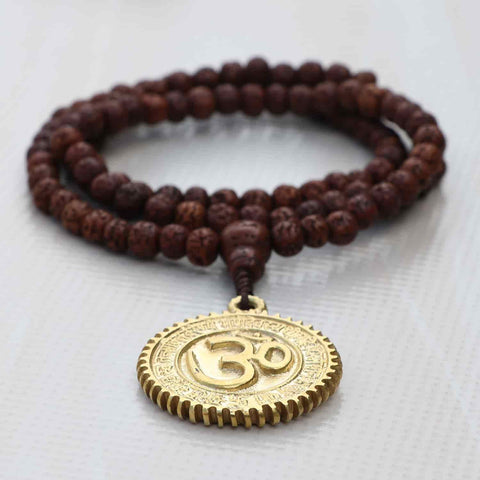 Hindu Om Rudraksha Bead Japa Mala