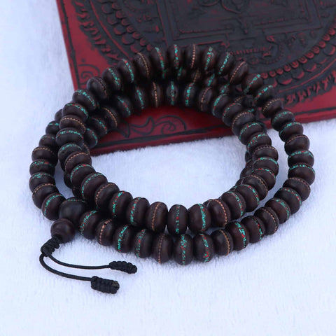 Inlaid Nepali Bodhi Seed Japa Mala