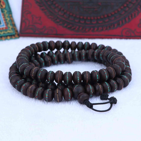 Inlaid Nepali Bodhi Seed Japa Mala