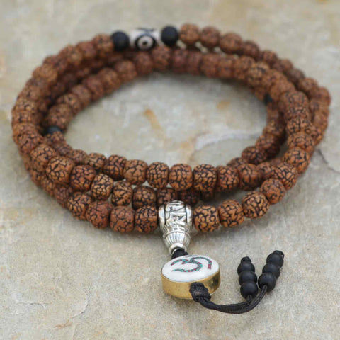 Hindu Om Rudraksha Bead Japa Mala