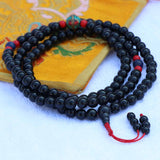 Inlaid Brass Bead Black Onyx Stone Mala