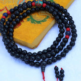 Inlaid Brass Bead Black Onyx Stone Mala