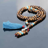 Earth Touching Buddha Charm Tiger Eye Japa Mala