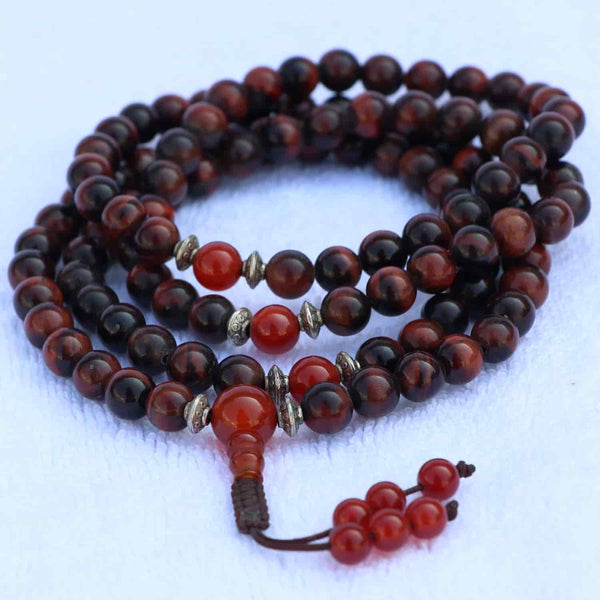 Red Tiger Eye Stone Japa Mala