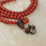 Antique Bodhi Carnelian Stone Japa Mala