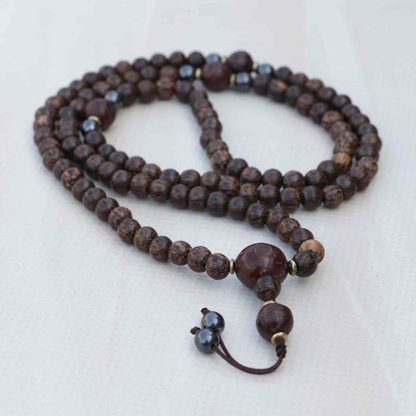 Antique Bodhi Palm Wood Japa Mala