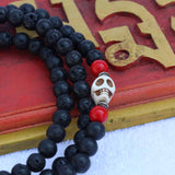 Skull Lava Stone Prayer Mala