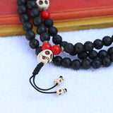 Skull Lava Stone Prayer Mala