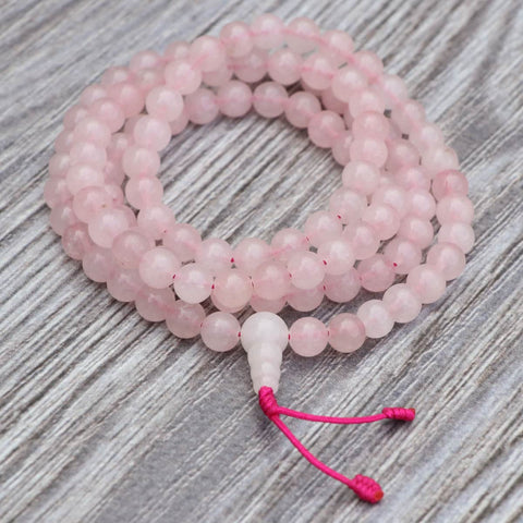 Rose Quartz Stone Prayer Mala