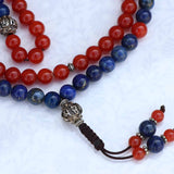 Lapis lazuli Stone & Carnelian Stone Prayer Mala
