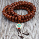 Antique Nepali Bodhi Seed & Buddha Eyes Japa Mala