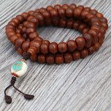 Antique Nepali Bodhi Seed & Buddha Eyes Japa Mala