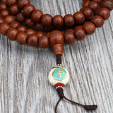 Antique Nepali Bodhi Seed & Buddha Eyes Japa Mala