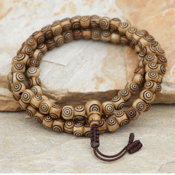 Carved Yak Bone Japa Mala