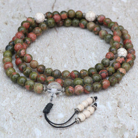 Unakite Stone Japa Mala