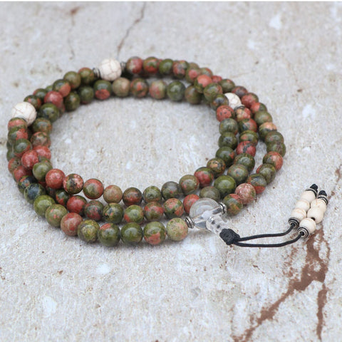 Unakite Stone Japa Mala