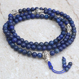 Tibetan Mantra Lapis Lazuli Stone Japa Mala