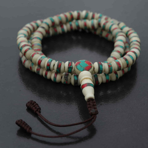 Inlaid Yak Bone Japa Mala