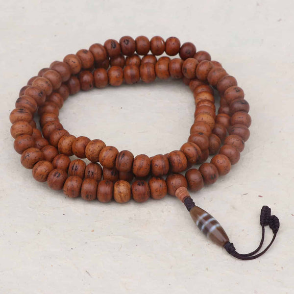 Tibetan Dzi & One Eye Nepali Bodhi Seed Prayer Bead