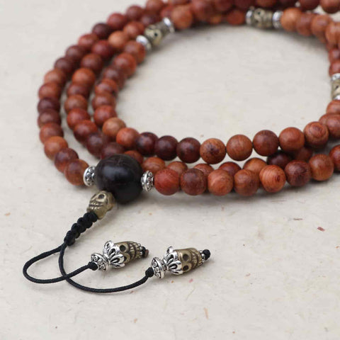 Skull Bayong Wood Japa Mala