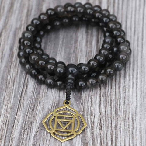 Black Obsidian Stone Prayer Mala