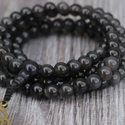 Black Obsidian Stone Prayer Mala