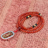 Prayer Wheel Carnelian Stone Mala