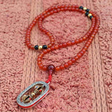 Prayer Wheel Carnelian Stone Mala