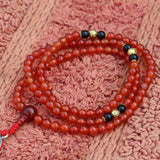 Prayer Wheel Carnelian Stone Mala