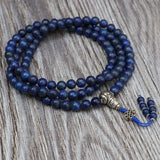 Tibetan Mantra Lapis lazuli Stone Japa Mala With Endless Knot