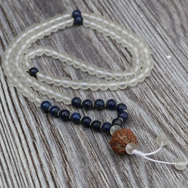 Mix Matt Crystal & Lapis lazuli Stone Japa Mala