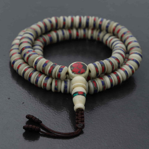 Inlaid Yak Bone Japa Mala