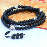 Hindu Om Matte Onyx Stone Japa Mala