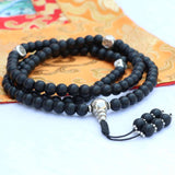 Hindu Om Matte Onyx Stone Japa Mala