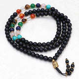 Seven Chakra Matte Onyx Stone Mala