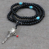 Prayer Wheel Black Onyx Stone Mala