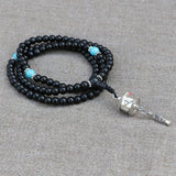 Prayer Wheel Black Onyx Stone Mala