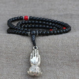 Namaste Hand Black Onyx Stone Mala