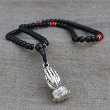 Namaste Hand Black Onyx Stone Mala