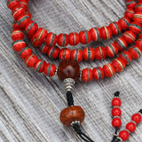 Red Inlaid Yak Bone Prayer Mala