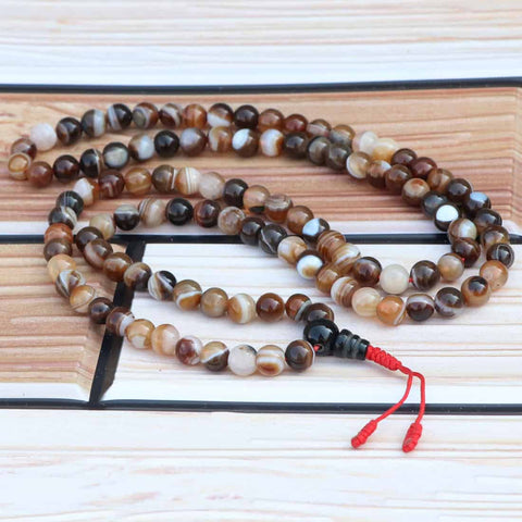 Brown Agate Stone Japa Mala