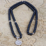 Elephant Charm Matte Onyx Stone Prayer Mala